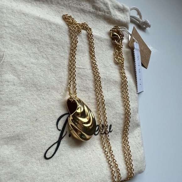 J. Crew Gold Necklace with Unique Pendant and Delicate Chain - Picture 2 of 5
